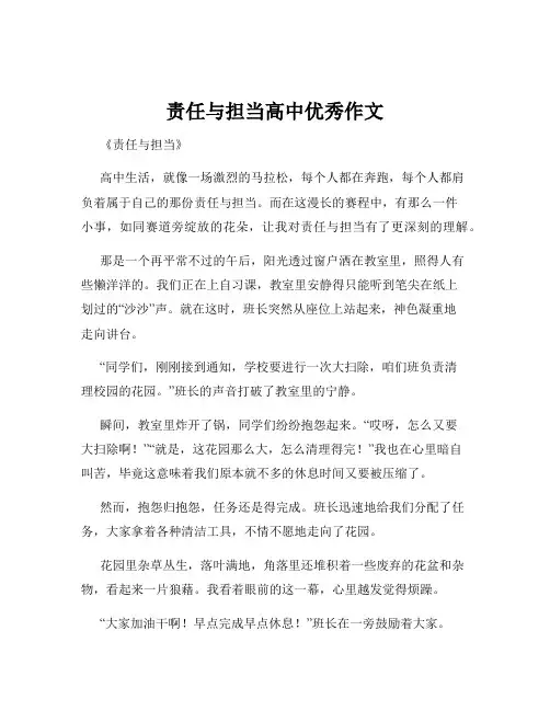 责任与担当高中优秀作文