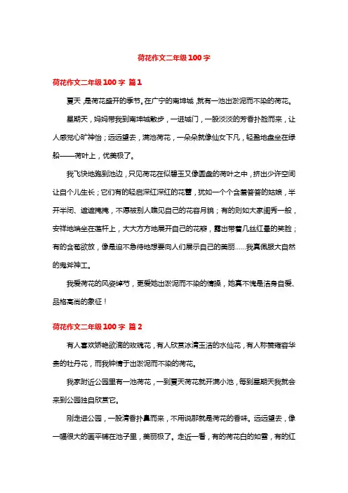 荷花作文二年级100字