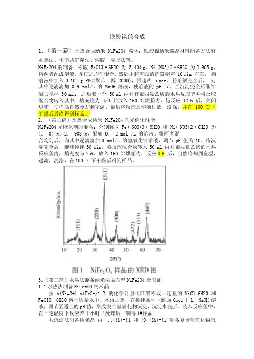 铁酸镍的合成