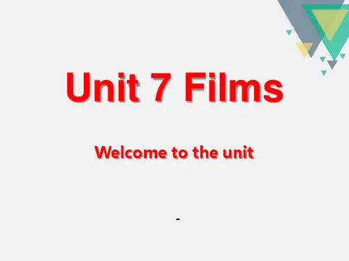 202X牛津译林版九年级上册Unit 7《Films》(Welcome to the Unit)课件