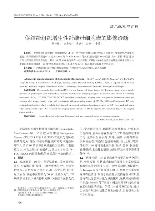 促结缔组织增生性纤维母细胞瘤的影像诊断