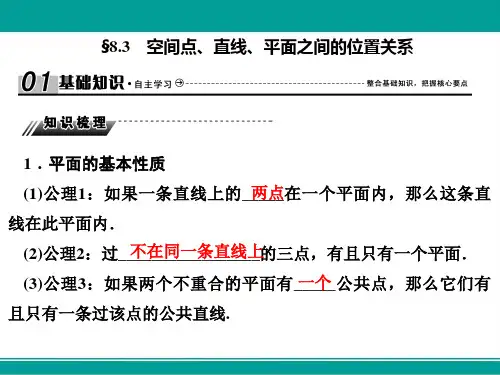 高三高考数学复习课件8-3空间点直线平面之间的位置关系
