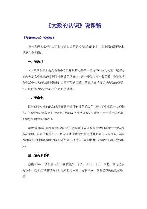 《大数的认识》说课稿