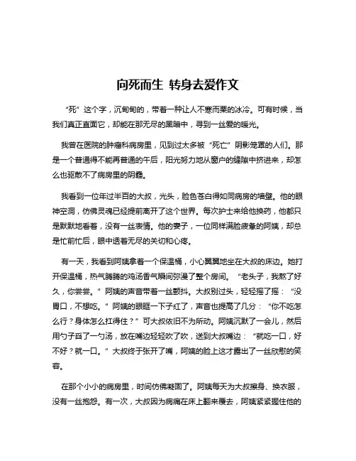 向死而生 转身去爱作文