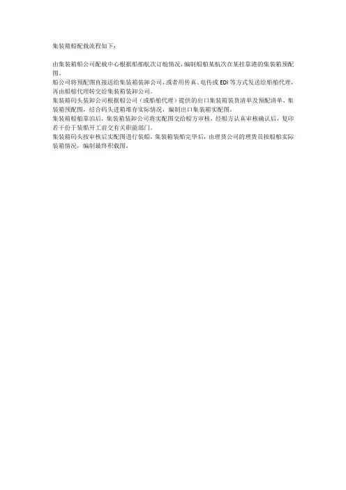 集装箱船配载流程