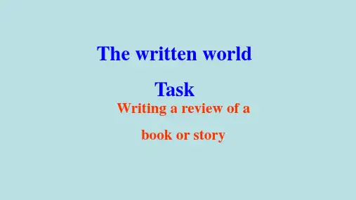 高中英语牛津译林版 模块8 Unit1 The written word Task Writing a review 课件(共12张PPT)