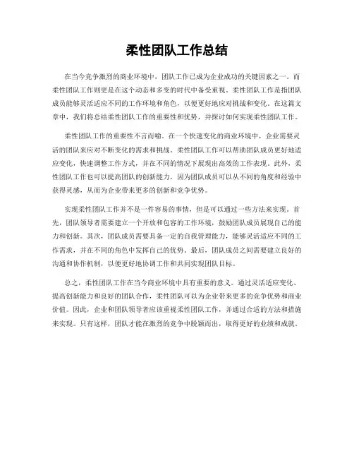 柔性团队工作总结