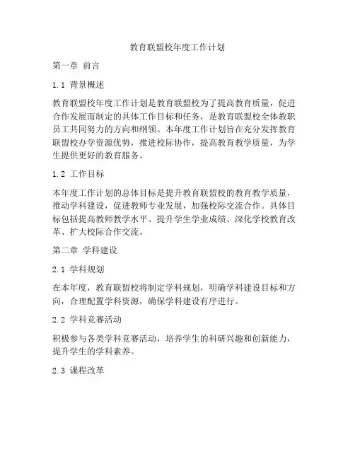 教育联盟校年度工作计划