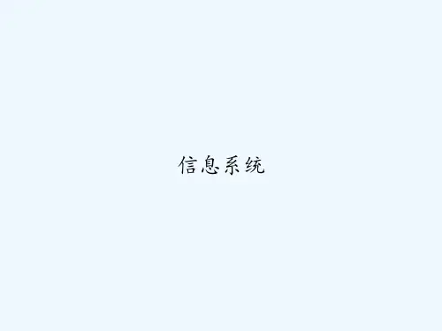 信息系统 PPT