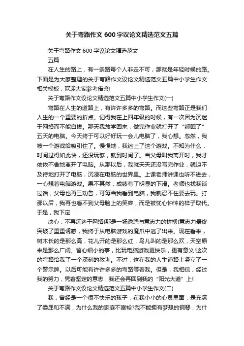 关于弯路作文600字议论文精选范文五篇