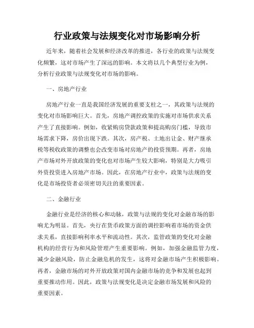 行业政策与法规变化对市场影响分析