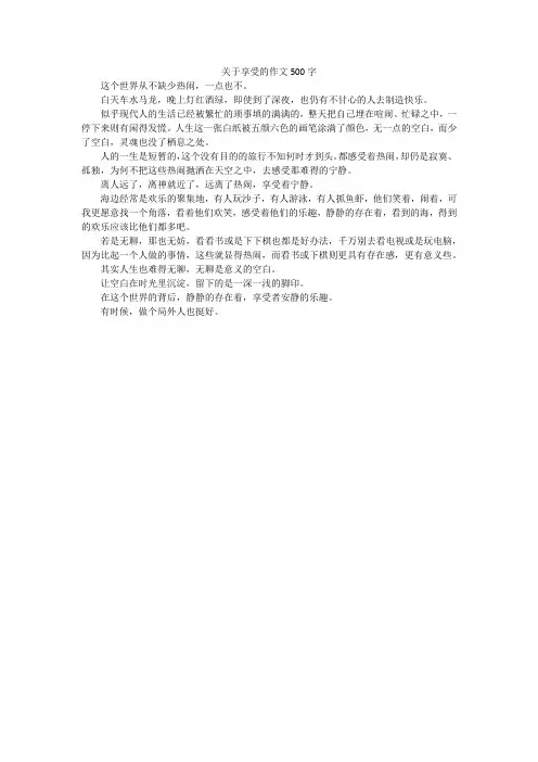 关于享受的作文500字