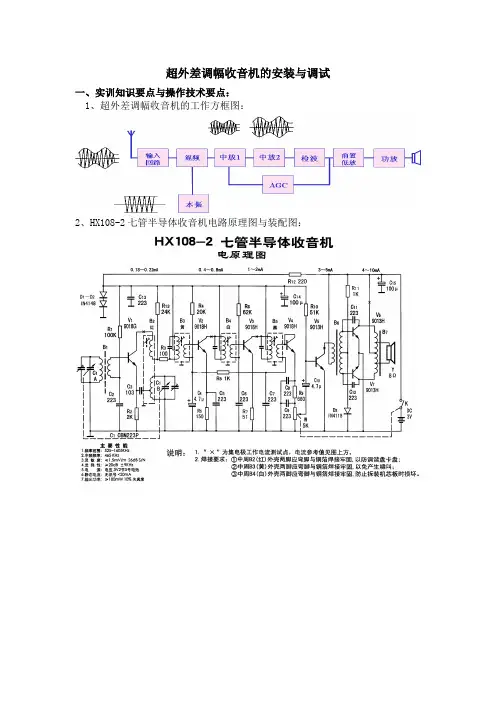 超外差调幅收音机的安装与调试