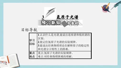 高中物理第十八章原子结构3氢原子光谱课件新人教版选修3_5