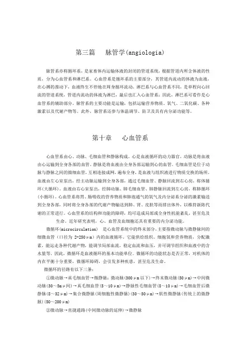 第十章心血管系统