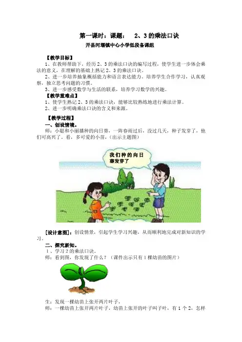 2、3、4、5、6的乘法口诀
