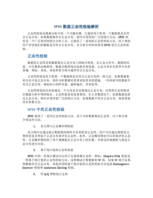 SPSS数据正态性检验解析
