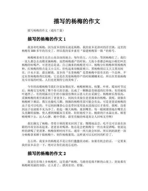 描写的杨梅的作文