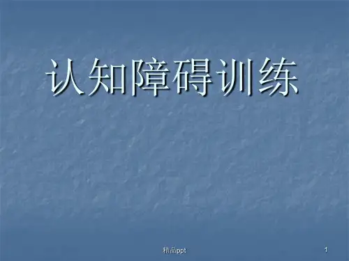 认知障碍训练ppt课件