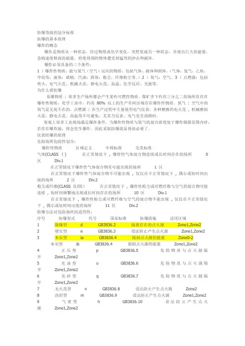 防爆等级的划分标准