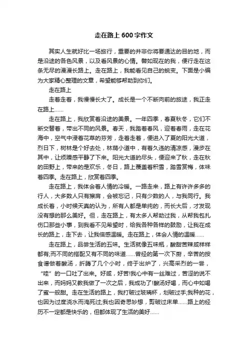 走在路上600字作文