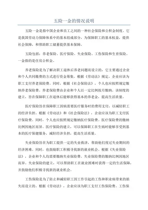 五险一金的情况说明