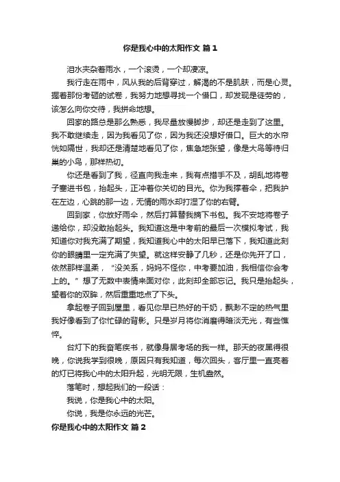 你是我心中的太阳作文 2