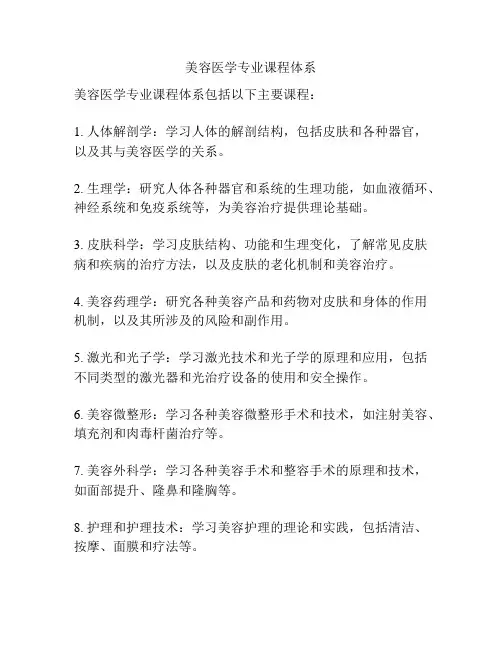 美容医学专业课程体系
