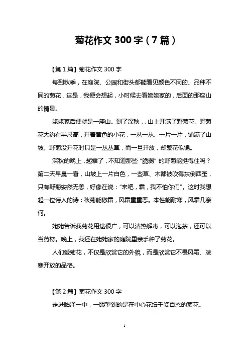 菊花作文300字(7篇)