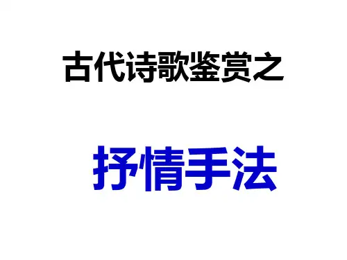 诗歌鉴赏的抒情手法