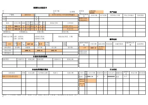 育龄妇女信息卡(样版)