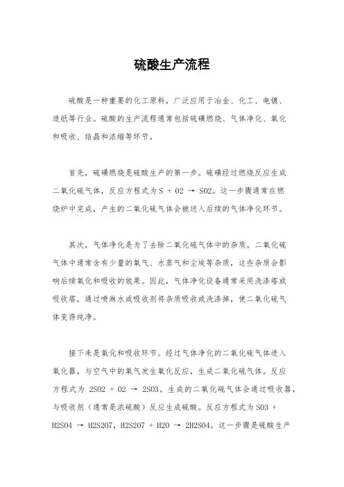 硫酸生产流程