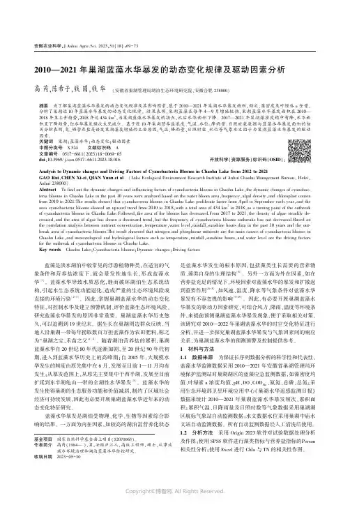 2010—2021_年巢湖蓝藻水华暴发的动态变化规律及驱动因素分析