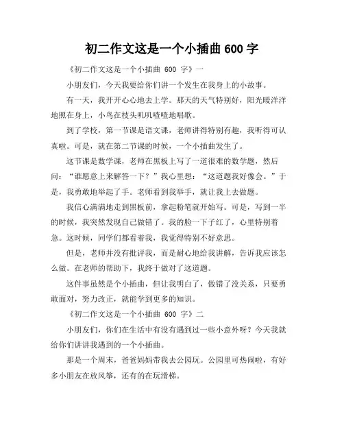 初二作文这是一个小插曲600字