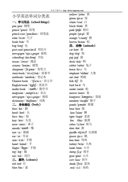 小学英语单词大全(带音标)