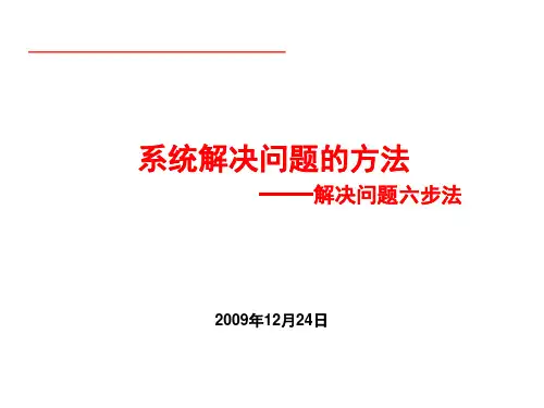 系统解决问题的方法之解决问题六步法