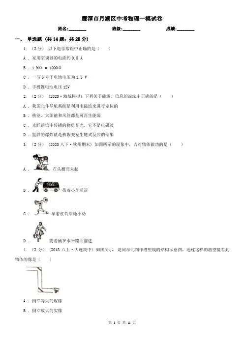 鹰潭市月湖区中考物理一模试卷
