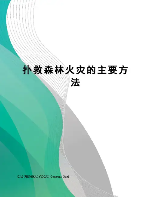 扑救森林火灾的主要方法