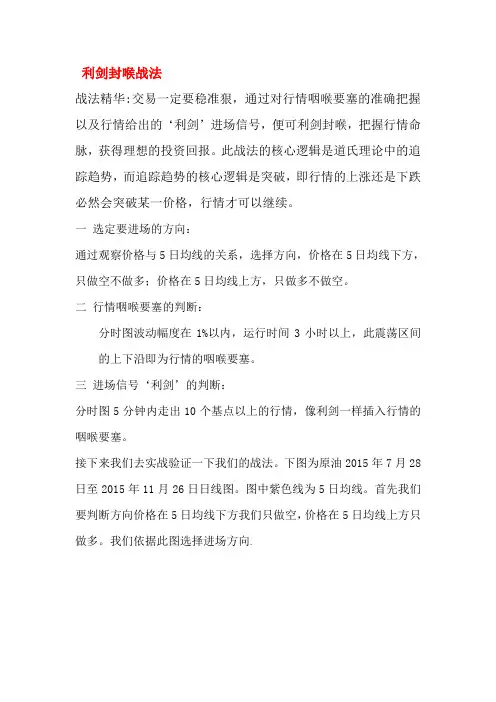 油利剑封喉战法
