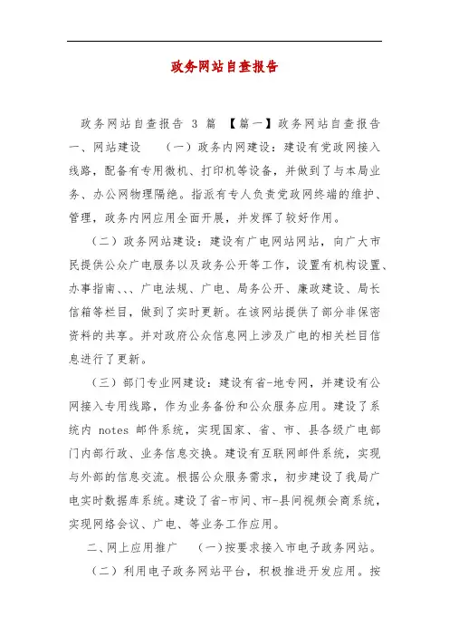 精编政务网站自查报告(二)