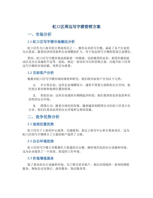 虹口区周边写字楼营销方案