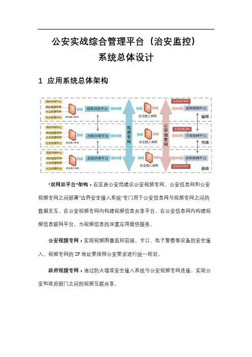智慧城市公安实战综合管理平台(治安监控)系统总体设计方案