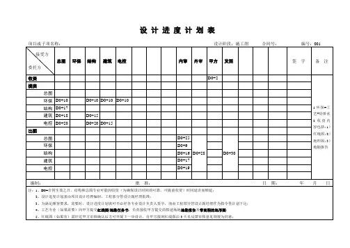 设计进度计划表