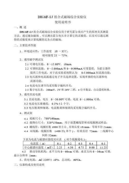 霍尔效应实验和霍尔法测量磁场