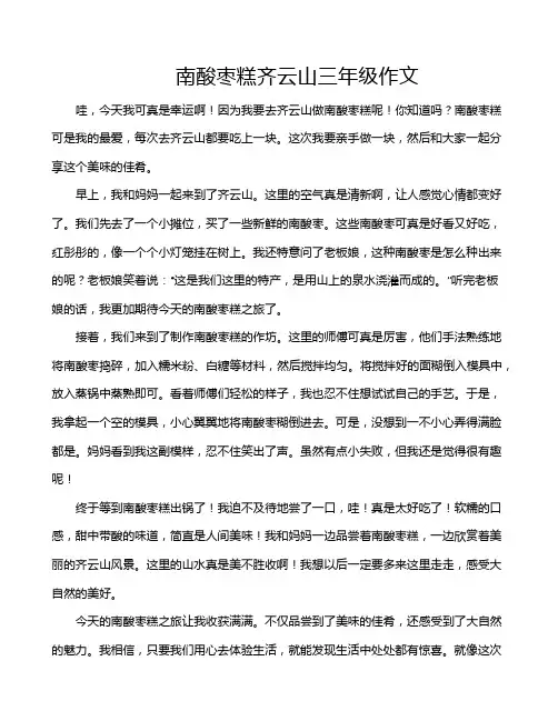 南酸枣糕齐云山三年级作文