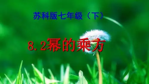 苏教版七年级数学下8.2幂的乘方(1)课件(共14张PPT)