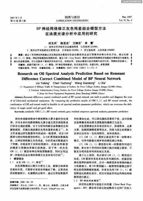 BP神经网络修正灰色残差组合模型方法在油液光谱分析中应用的研究