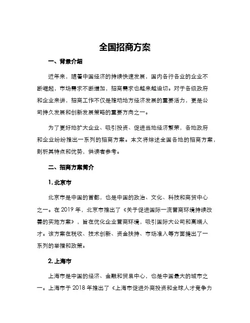 全国招商方案