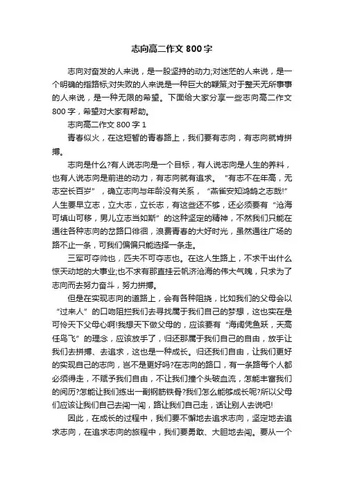 志向高二作文800字