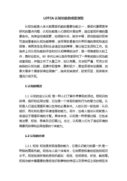 LOTCA认知功能的成套测验